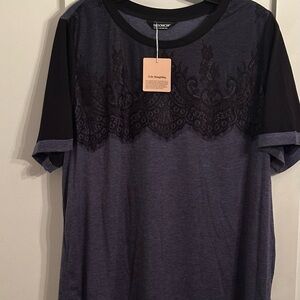 BloomChic Black and Blue Lace Top